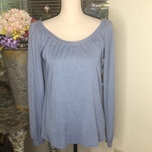 Michael Stars metallic gray long sleeve top